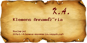 Klemens Annamária névjegykártya