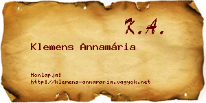 Klemens Annamária névjegykártya