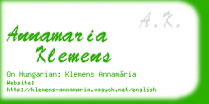 annamaria klemens business card