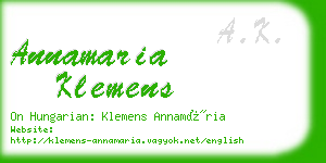 annamaria klemens business card